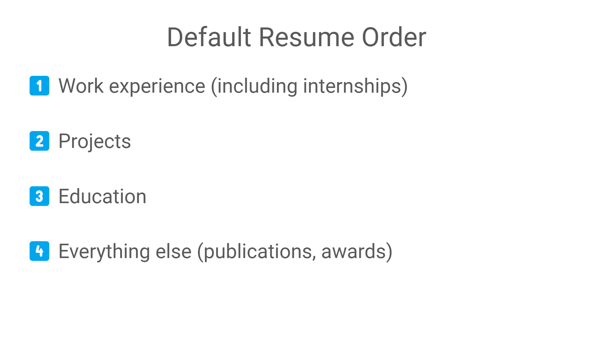 Write A Stellar Resume As A Software Engineer [Part 15] - Ordering