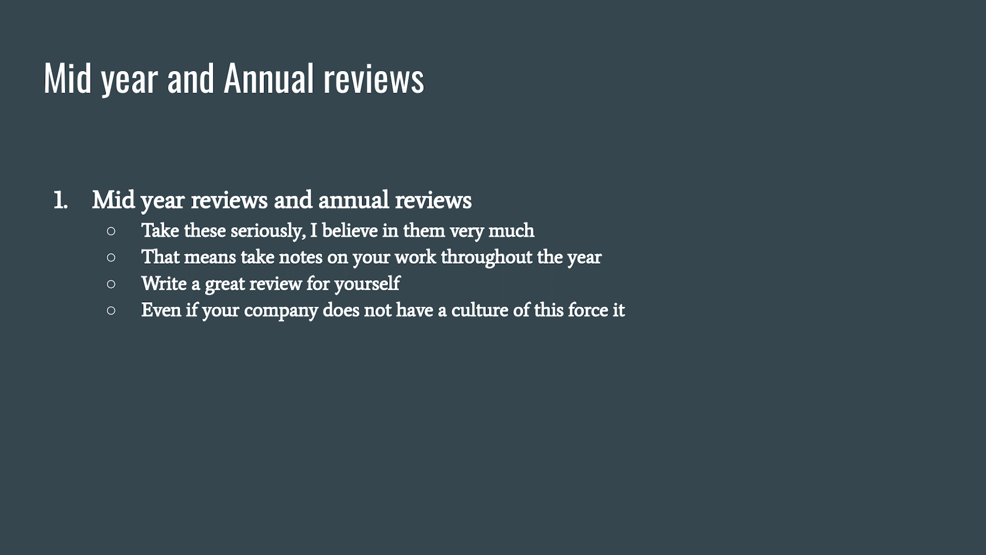 [Timeless Career Advice] Mid Year and End of Year Reviews