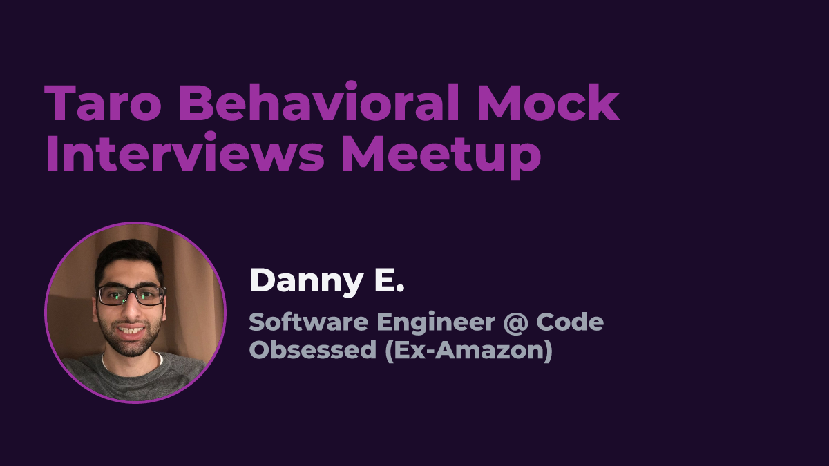 Taro Behavioral Mock Interviews Meetup event